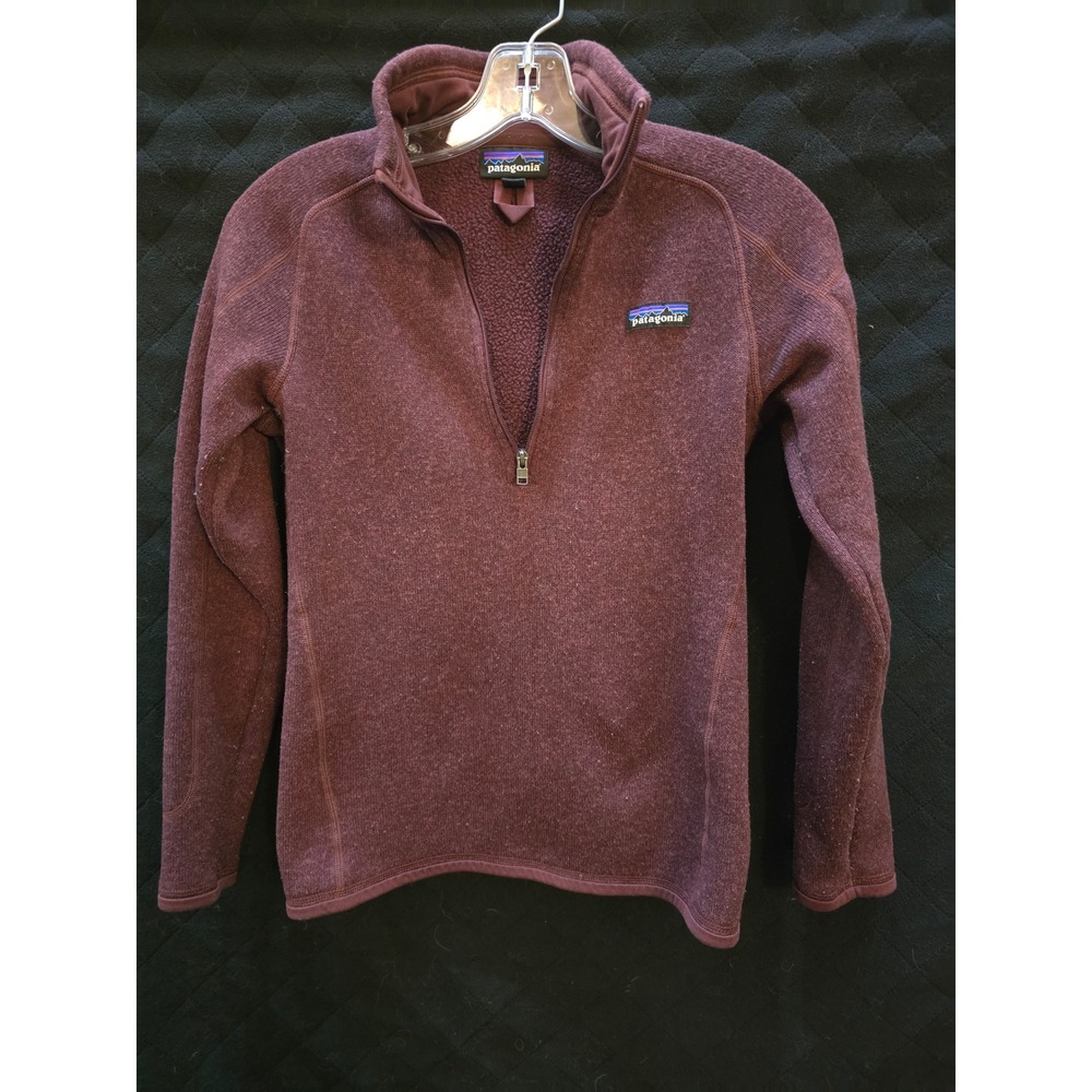Patagonia Women's Fleece Quarter Zip Pullover‎ Burgundy XS Warm Layer